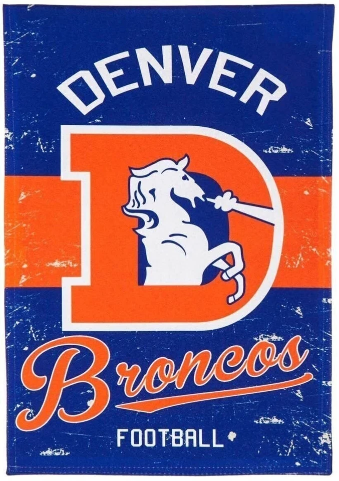 Bandera de jardín premium Denver Broncos, doble cara, estilo retro vintage,... Foto 1 de 4