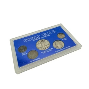Collezione monete seconda guerra mondiale anni '40 penny nichel dime mezzo dollaro quarto - Foto 1 di 3