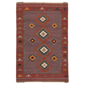 Kelim 244x162 cm Handgewebter Perserteppich Kilim Wolle Carpet Rug Orient Lila - Imagen 1 de 13