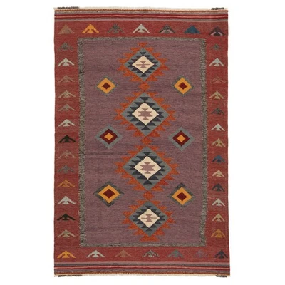 Kelim 244x162 cm Handgewebter Perserteppich Kilim Wolle Carpet Rug Orient Lila - Bild 1 von 4