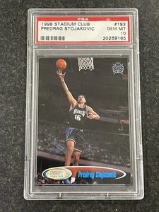 1998 Stadium Club #193 - Predrag (Peja) Stojakovic - Rookie RC - PSA 10 - POP 2! - Picture 1 of 4