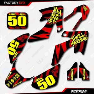 Red Yellow Fierce Racing Graphics Kit fits 04-12 Honda Crf50 CRF 50 Decals - Picture 1 of 8