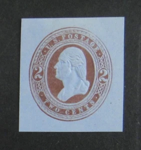US Stamped Envelope U267 2c 1884 Cut Square Brown on Blue - Picture 1 of 2