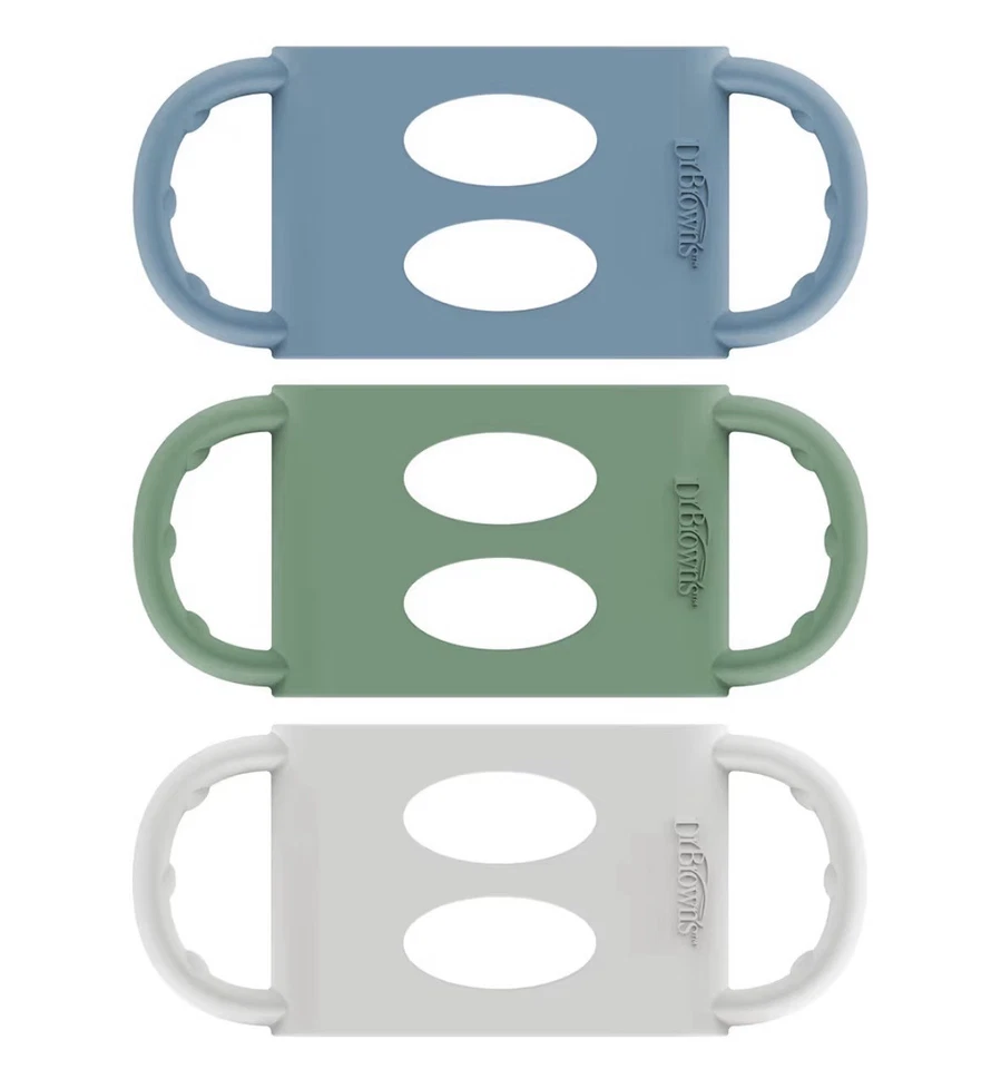 Asas ligeras de silicona para biberón Dr.Brown 3pk: agarre cómodo para 4 m+ Foto 1 de 1