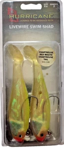 Hurricane Livewire Swin Shad 6" Chartreuse Red Mouth Chartreuse Tail SS6-2-66 - Picture 1 of 2
