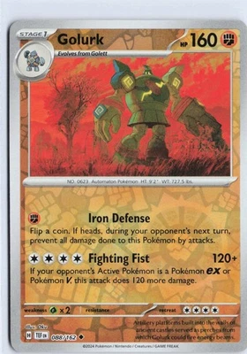 Golurk (088/162), SV05: Temporal Forces, Reverse Holo, Uncommon - Image 1 of 2