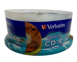 NEW Verbatim Digital Lightscribe CD-R 25 Pack Recordable Color Background SEALED - Picture 1 of 2