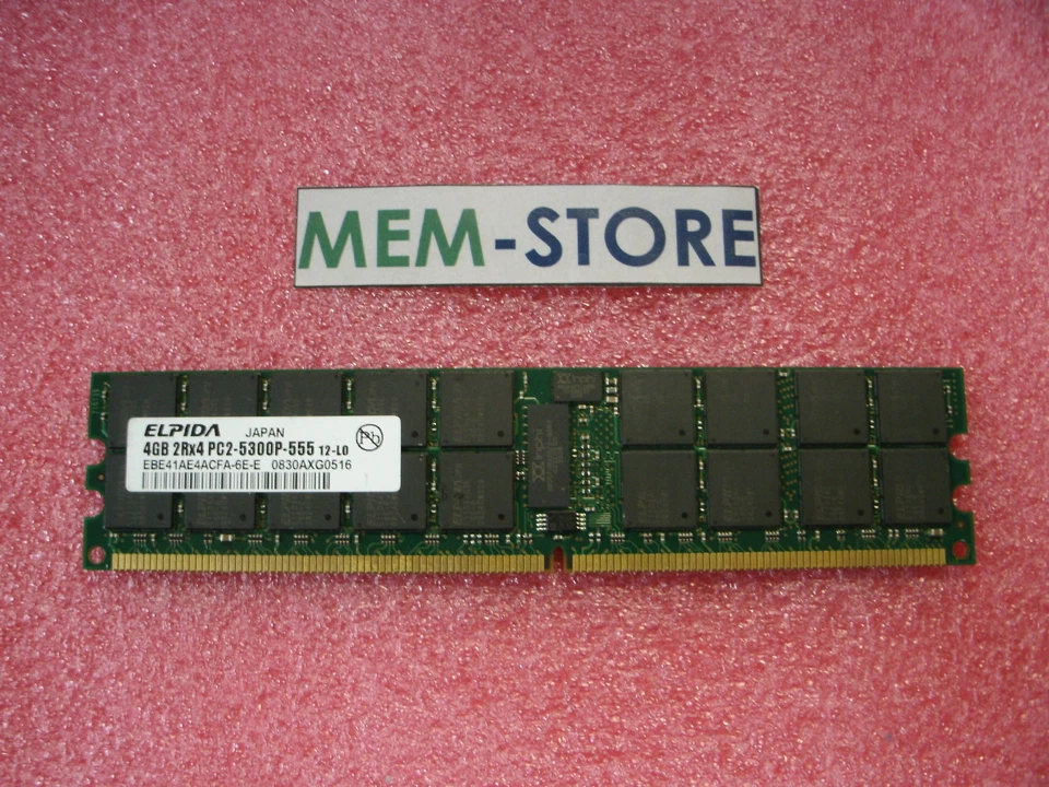 487945-001 4GB DDR2-667 PC2-5300 Memory HP BL495c G5 DL165 G5 DL180 G5 DL365 G5 - Image 1 of 1