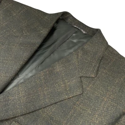 Canali Men's Wool/Cashmere 3-Button Tweed Blazer Green Plaid • Italy • 42L - Image 1 of 4