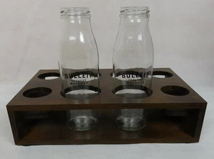 Bulleit Frontier Whiskey Holzständer mit 6 Stück Milchflasche Cocktail Longdrink - Bild 1 von 12