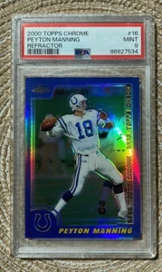 2000 Topps Chrome REFRACTOR #16 Peyton Manning, PSA 9 Graded MINT - Picture 1 of 3