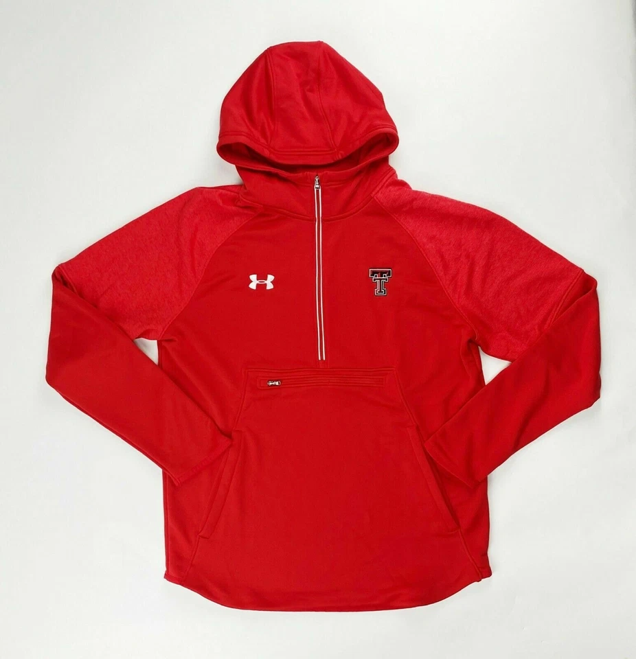 Under Armour Texas Tech Raiders 1/2 Zip Hoodie Jacket Men's Large Red 1351314