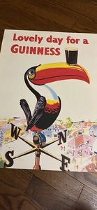 Guinness Wall Art Bar Poster, Lovely Day for a Guinness, Toucan.  24” X 17.5” - Picture 1 of 1