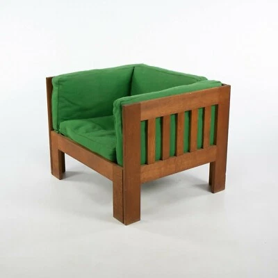 1975 Tage Poulsen TP63 Lounge Chair by CI Designs in Oak with Green Upholstery   - Image 1 of 4
