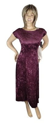 Vestido De Colección All That Jazz Malva Púrpura Terciopelo Aplastado Espalda Abierta Ambos Bodycon Nuevo con Etiquetas S Foto 1 de 4