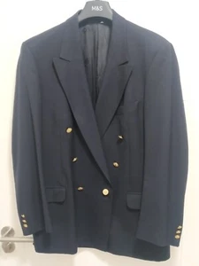 Jaeger Men's Navy Vintage Double Breasted Wool Blazer Gold Buttons EU52R UK42R - Picture 1 of 9