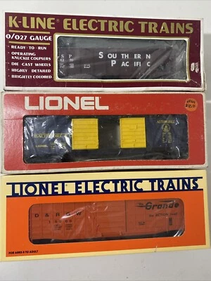 Lionel And K Line Freight Cars(3) 6-9712 B&O, 6-15000 DRGW, K-6270 SP LNOB - Image 1 of 4