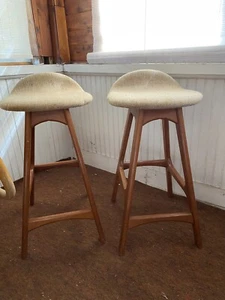 Danish Teak Bar Stools by O. D. Mobler A S, Set Of Two, MCM 1960’s READ - Picture 1 of 15