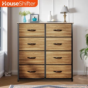 8 Drawers Dresser Fabric Storage Brown Organizer Tower Bedroom Closet Cabinet - Picture 1 of 11