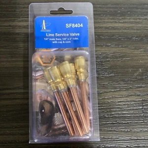 6 Pack Supco Line Service Valve 1/4" Male Flare 1/4" x 2" Tube w/Cap & Core - Picture 1 of 5