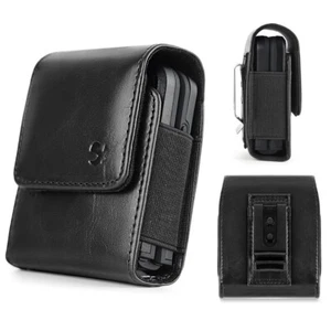 For Motorola RAZR 2022 - Black PU Leather Pouch Holster Belt Clip Case Cover - Picture 1 of 6