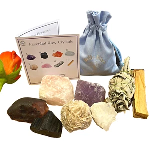 Cristales Crudos Esenciales Curación Cumpleaños Amistad Regalo Mancha Sabio Palo Santo - Imagen 1 de 4