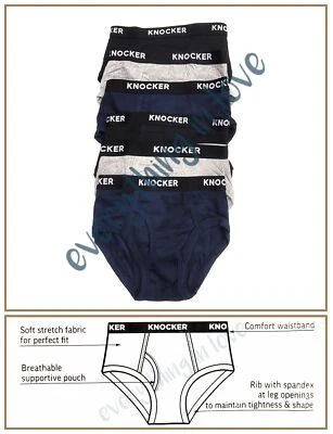 6 Pack Boy 100% Breathable Cotton Comfortable Elastic Band Solid Brief Underwear - Image 1 of 4