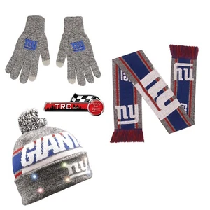New York Giants FOCO NFL Light Up Beanie/Scarf/Texting Gloves Set FREE SHIP - Picture 1 of 1