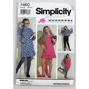 Simplicity Jiffy Armario Patrón 7460 Niñas Tejido Pantalones Falda Túnica Top SM-LG UC - Imagen 1 de 2