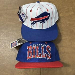 90s Vintage Buffalo Bills Snapback hat lot pinstripe Josh Allen NFL Bills Mafia