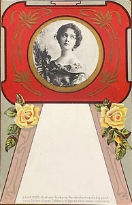 c.1904 Stunning Woman Cameo Inset Art Nouveau style, Embossed, Mint Postcard - Bild 1 von 2