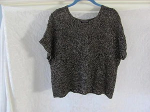 Eileen Fisher U-Ausschnitt Box Top-gewickelt Glitzer Jacquard-Bronze Petite Med-$ 238 - Bild 1 von 13