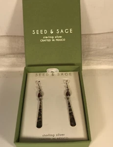 Seed & Sage Sterling Silver .925 Drops Earrings Made In Mexico Brand New - Picture 1 of 6