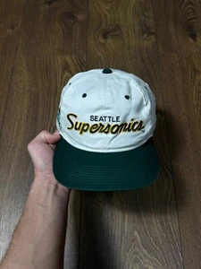RARE Vintage 90s Sports Specialties Seattle SuperSonics Script NBA Snapback Hat - Bild 1 von 9