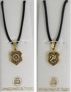Collar Colgante Damasceno Oro Forma Escudo por Midas de Toledo España 8201 - Imagen 1 de 5