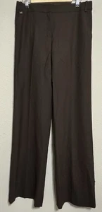 BCBG Maxazria Damenhose Größe 10 Tall braun Wolle Elasthan weites Bein **LESEN - Bild 1 von 12