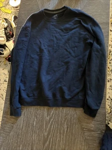 Fruit of the Loom Felpa Uomo M Blu Misto Cotone Pullover Girocollo Bianco - Foto 1 di 6