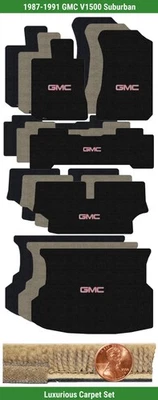定制豪华地毯垫套装适用于87-91 GMC V1500 Suburban 带标志 (5 件) #QCJ — 第 1/4 张图片