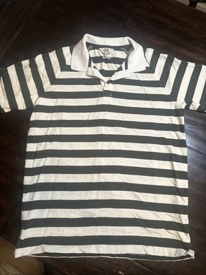 Jack Spade Polo Shirt XS Mens Medium Green Ivory Striped Short Sleeve - Image 1 of 4