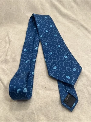 Viagra Pfizer Blue Pill Men’s Medication Promotional Tie - Hand Made 100% Silk - Image 1 of 4