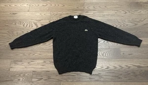 Vintage Izod Lacoste Sweater XL Gray 80s Crewneck Pullover Wool Blend Italy - Picture 1 of 4