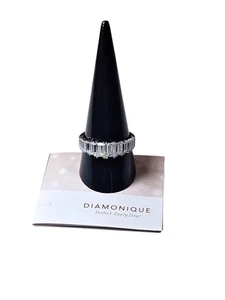 QVC Diamonique Sterlingsilber abgestuft Baguette CZ Damenring 3,6 g Größe 10 - Bild 1 von 8