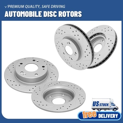 Kit de rotores de freno perforados delanteros + traseros para Honda Civic Si Acura CSX Type-S ILX 2,4 L Foto 1 de 4