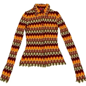 Vintage Necessary Objects Textured Knit Button Up Shirt - Picture 1 of 9