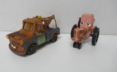 Lot of 2 Disney Pixar Cars Tow Mater & Carl Cow Tractor 1:55 Scale - Image 1 of 4