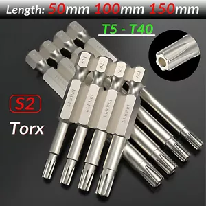 Juego de brocas de seguridad hexagonales Torx Star de largo alcance T5-T40 brocas de destornillador a prueba de manipulaciones - Imagen 1 de 22