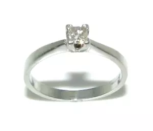 Ladies Women's platinum & diamond solitaire engagement ring size M - Picture 1 of 9