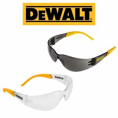 Dewalt Protector Safety Glasses Protective Eye Wear Specs Smoke / Clear Lens • 6.95£