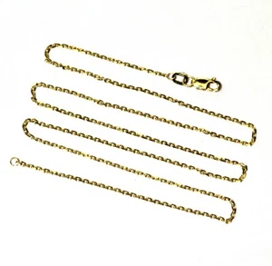 Quality Gold New 10k yellow gold diamond cut cable link necklace chain 18" 3.8g. - Picture 1 of 6
