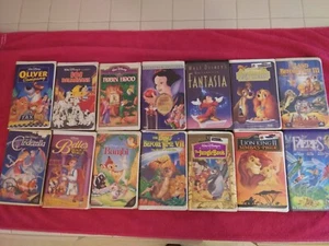 Walt Disney Classic vhs Cartoon Movie Lot Collection Fantasia Snow Time Hood Etc - Picture 1 of 2